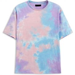 3Pcs Mens Short Sleeve T Shirts Casual Tie Dye Crew Neck Basic