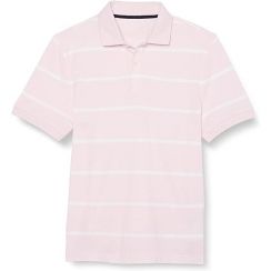 5Pcs Men Classic Fit Striped Performance Deck Polo