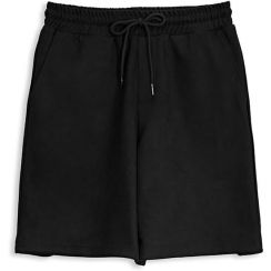 2Pcs Mens Casual Shorts Suede Elastic Waist Drawstring Summer Shorts 